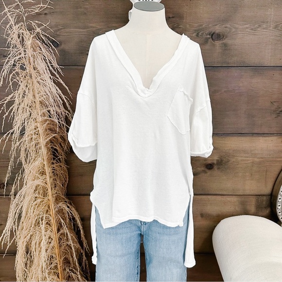 We The Free Tops - Free People white V neck boho tee shirt tunic